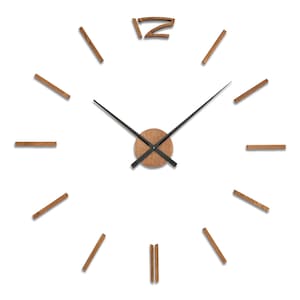 Big 3D Effect Wall Clock Wooden Wall Clock Silent Large Clock Diameter Minimalist Oak Wood Clock Oversized 3D Wall Modern Clock DIY