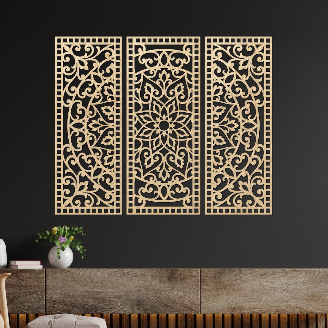 Picture of Bohemian Wood Wall Decor: Elegant Rustic Home Hanging - Etsy