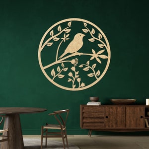Holzwand Mandala Zuhause Wandbehang Dekor Vogelnest Design aus Holz Eleganz und natürliche Schönheit für Ihren Wohnraum Honey