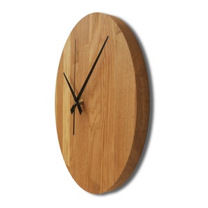 Wooden Wall Clock Oak Wall Clock Modern Wood Clock Home Decoration, Wall Massif Art Oak Wood Wall Clock Minimalist Large Numbers Wall Clock