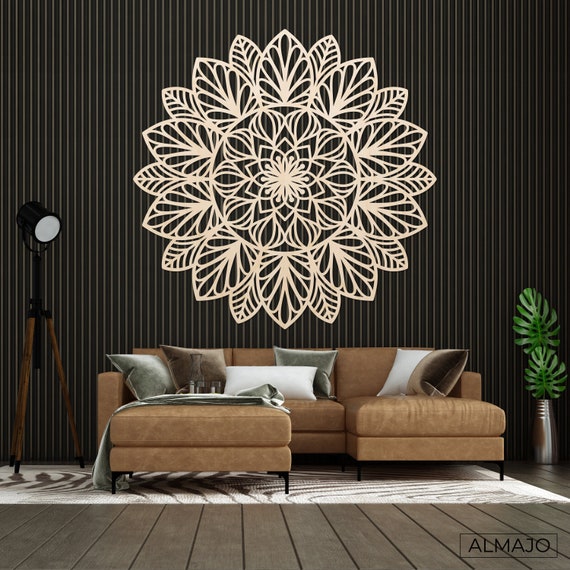 Mandala de madera pared 44 cm