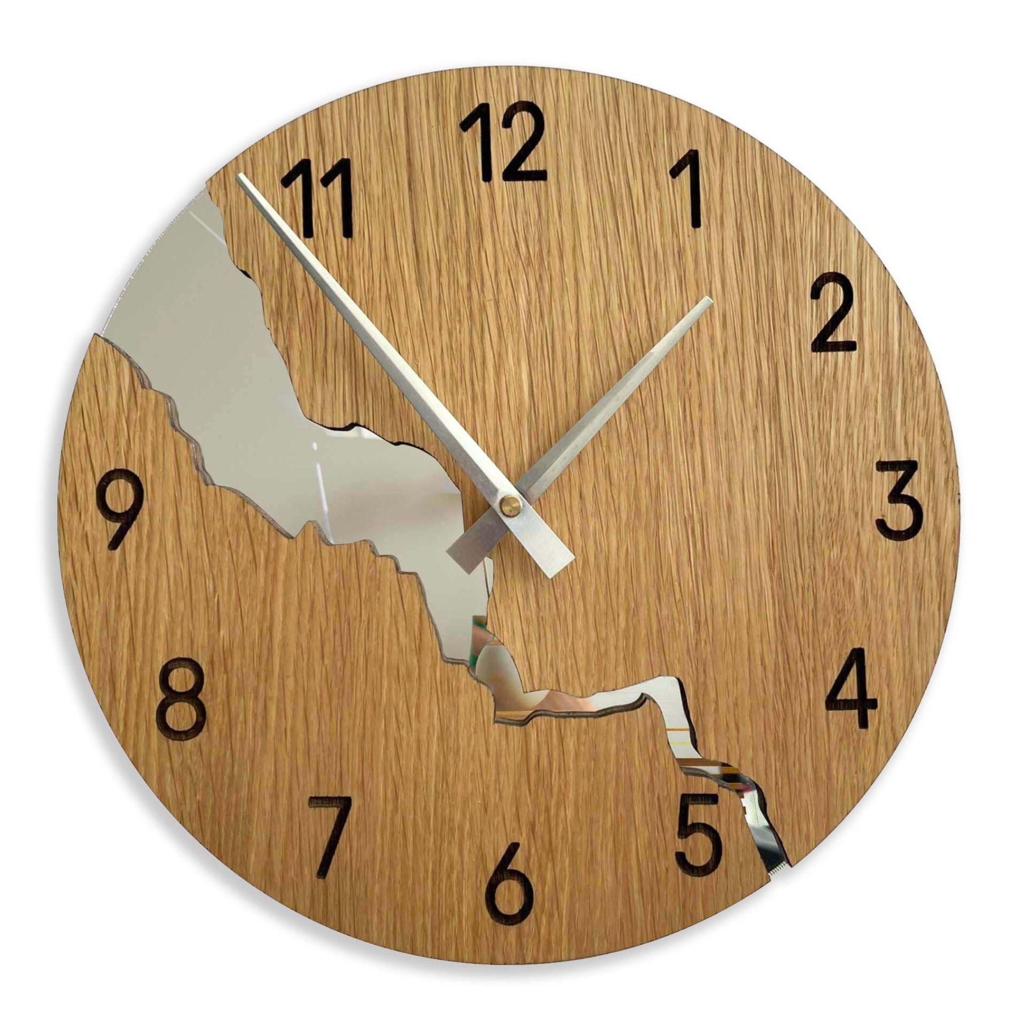 Oak Wood Wall Clock: Handmade Elegant Silent Clock - Etsy