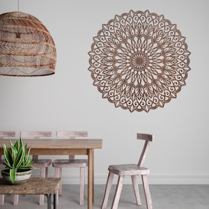 Elegant Wooden Mandala, Wood Wall Art Decor, Flower, Interior decoration, Mandala Wood Wall Art, Bedroom Wood Wall Panel Living Room Decor