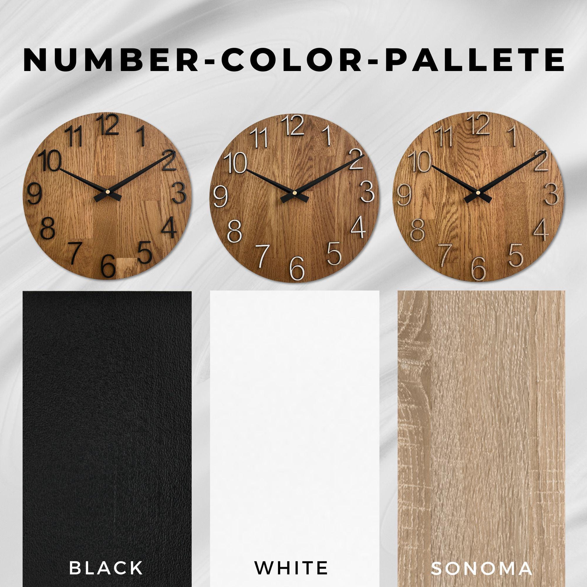 Large Oak Wood Wall Clock: Silent, Modern Minimalist Decor - Etsy