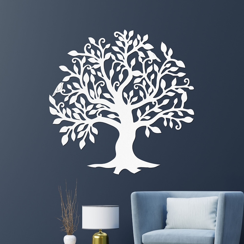 Branches Tree Wall Decor Wood Wall Art Wooden decoration Tree of life Wood tree Home Decoration Painting on a wood wall White