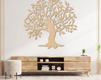 Arbre De Vie En Bois Découpé Laser - Décoration Murale 20cm - Symbole Famille & Spiritualité