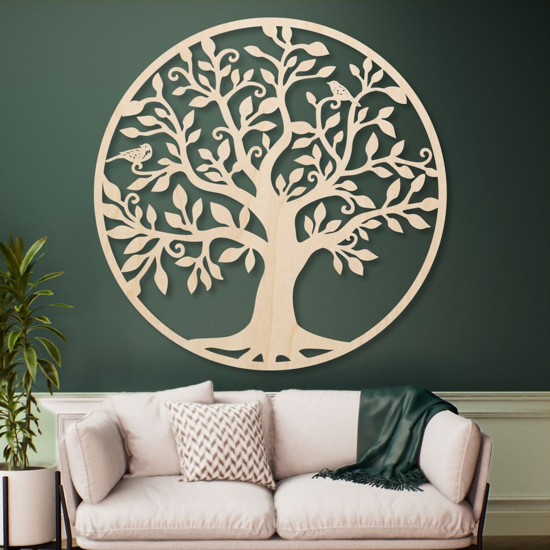 Wooden Life Tree Wall Decor, Poplar Plywood Art - Etsy