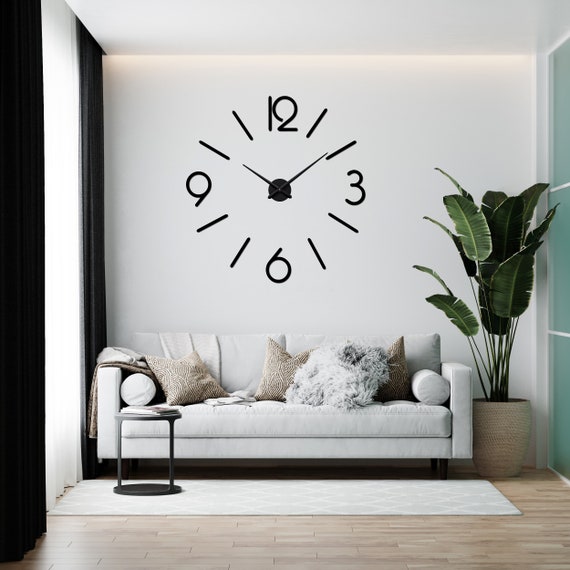 Reloj de pared moderno grande, reloj de pared 3D, decoración del