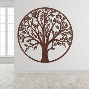 Mandala ad albero / Arte da parete / Decorazione in legno / Mandala grande / Appeso a parete / Decorazione in legno / Albero geometrico / Regalo per lei Brown