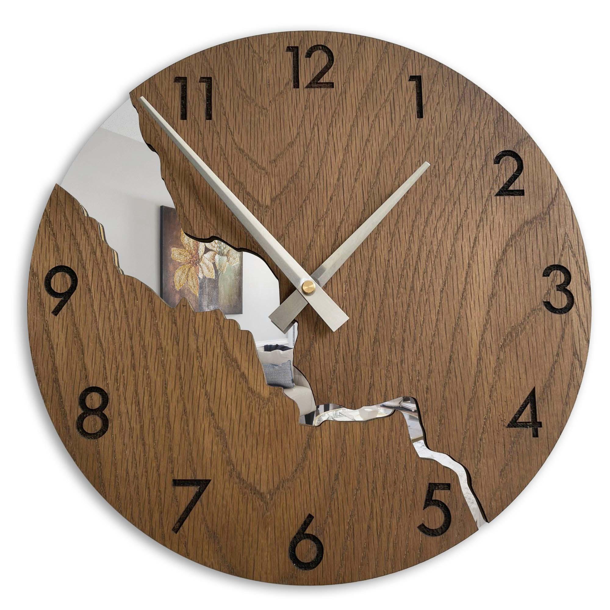 Oak Wood Wall Clock: Handmade Elegant Silent Clock - Etsy