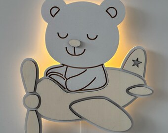 White Cloud LED Wall Light: Battery Operated MDF Night Light for Nursery