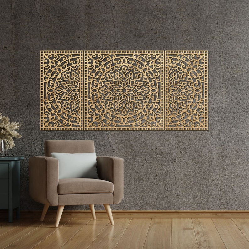 Boho Wood Wall Decor: Rustic Bohemian Home Hanging Art - Etsy