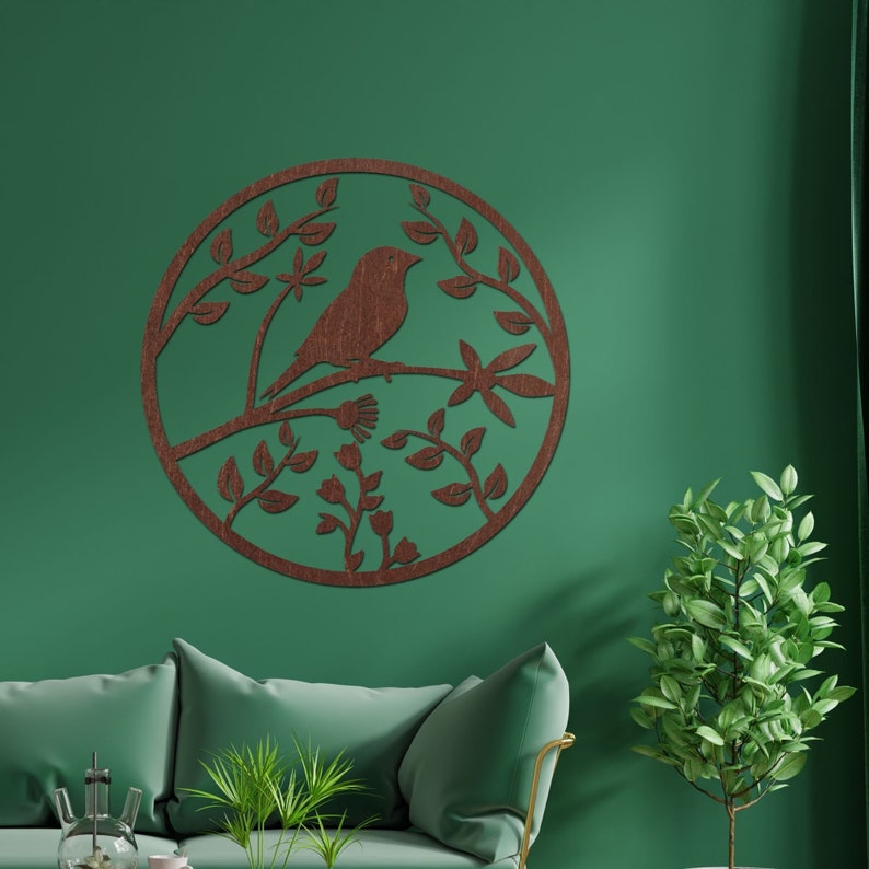 Holzwand Mandala Zuhause Wandbehang Dekor Vogelnest Design aus Holz Eleganz und natürliche Schönheit für Ihren Wohnraum Brown