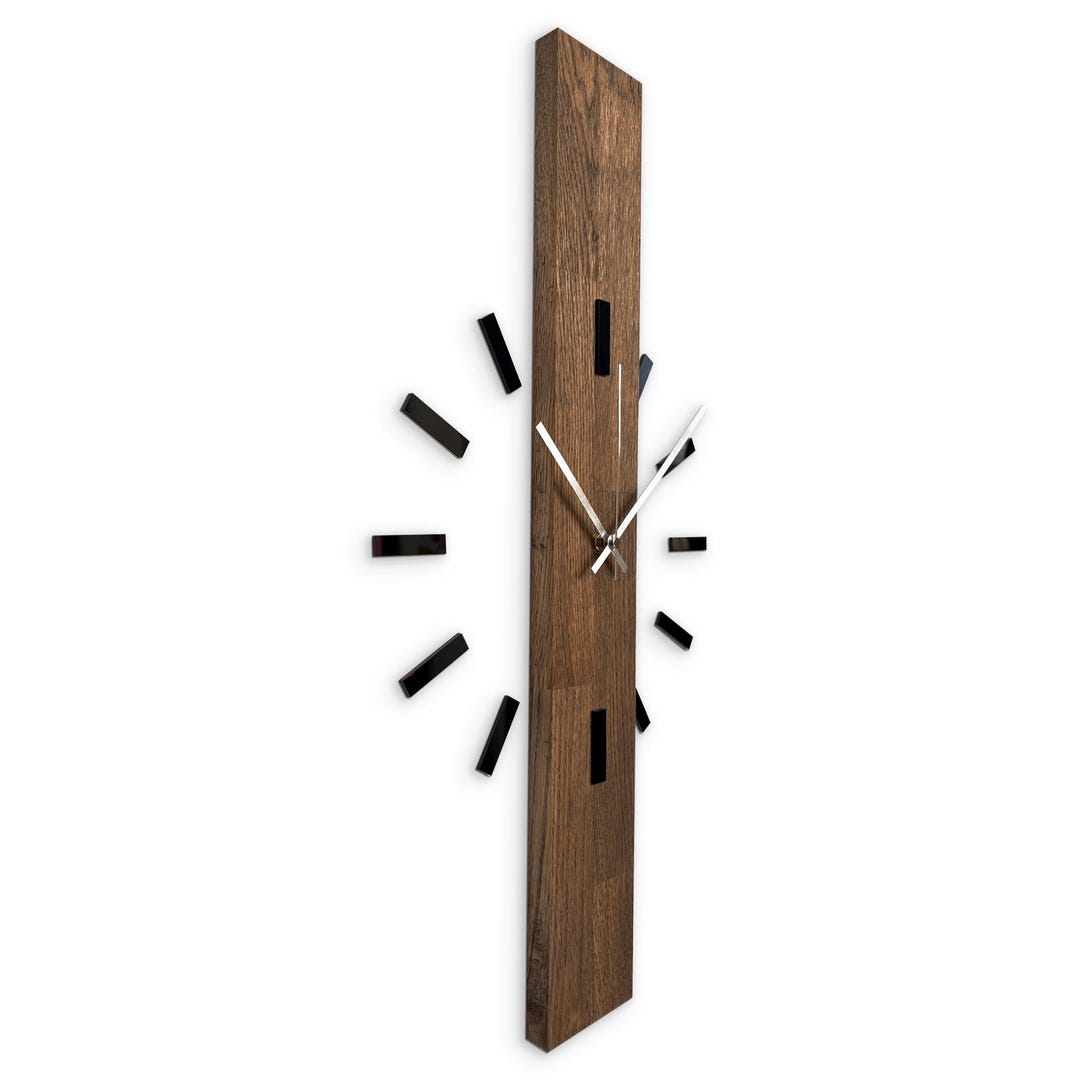 Wooden Wall Clock – Modern Minimalist Design, Handmade Decorative ...