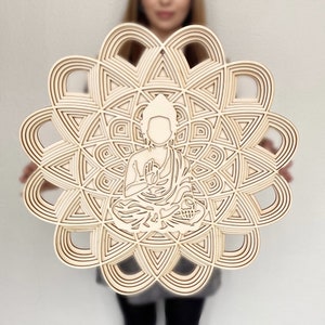 Buddha Circle Wood Mandala, Elegant Wall Art, 3D Layered Mandala, Mandala Wall Art, Wall Decor Living Room, Spiritual Wall Art, Wood Hanging