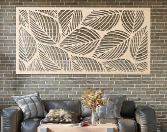 Wooden Leaf Wall Decor: Tropical Wood Panel Art
