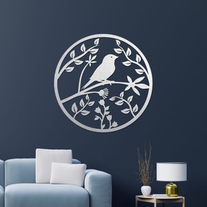 Holzwand Mandala Zuhause Wandbehang Dekor Vogelnest Design aus Holz Eleganz und natürliche Schönheit für Ihren Wohnraum Silver