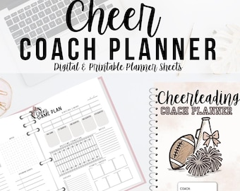 Football Cheer Coach Planner: Printable Planning Sheets PDF Digital Download Megaphone