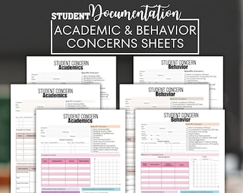 Student Concerns Documentation Sheets: IEP, RTI Interventions (PDF)