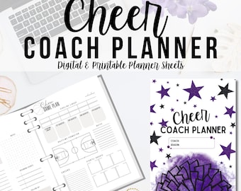 Purple Stars Cheer Coach Planner: Printable Planning Sheets (PDF)