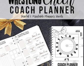 Wrestling Cheer Coach Planner | Printable Cheerleading Binder, Digital Coach Book (PDF)
