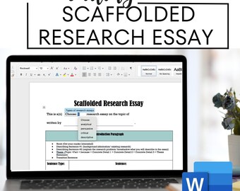 Scaffolded Research Essay Template, Writing Supports, IEP Accommodations - Microsoft Word, Microsoft Office
