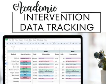 Academic Intervention Tracking: RTI, IEPS & Progress Monitoring (Google Sheets)