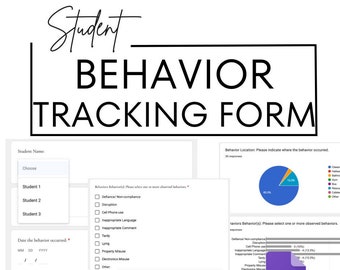 Student Behavior Tracking Form for IEP/FBA/BIP Progress Monitoring