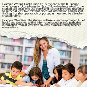 IEP Goals, Special Education, K-5 IEP, Reading Goals, Writing Goals, Math Goals, Elementary Education, Teacher Resources, Standards-Based Goals, Individualized Education Program, Special Ed Goals, Educational Tools, IEP Objectives, Teaching Materials