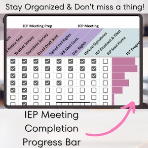 iep tracker, special education spreadsheet, teacher planner, iep meeting planner, google sheets template, iep data tracker, editable spreadsheet, progress monitoring, sped organization, teacher organization, iep progress tracker, iep template, digital teacher planner