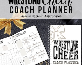 Wrestling Cheer Coach Planner | Printable Cheerleading Binder, Digital Coach Book (PDF)