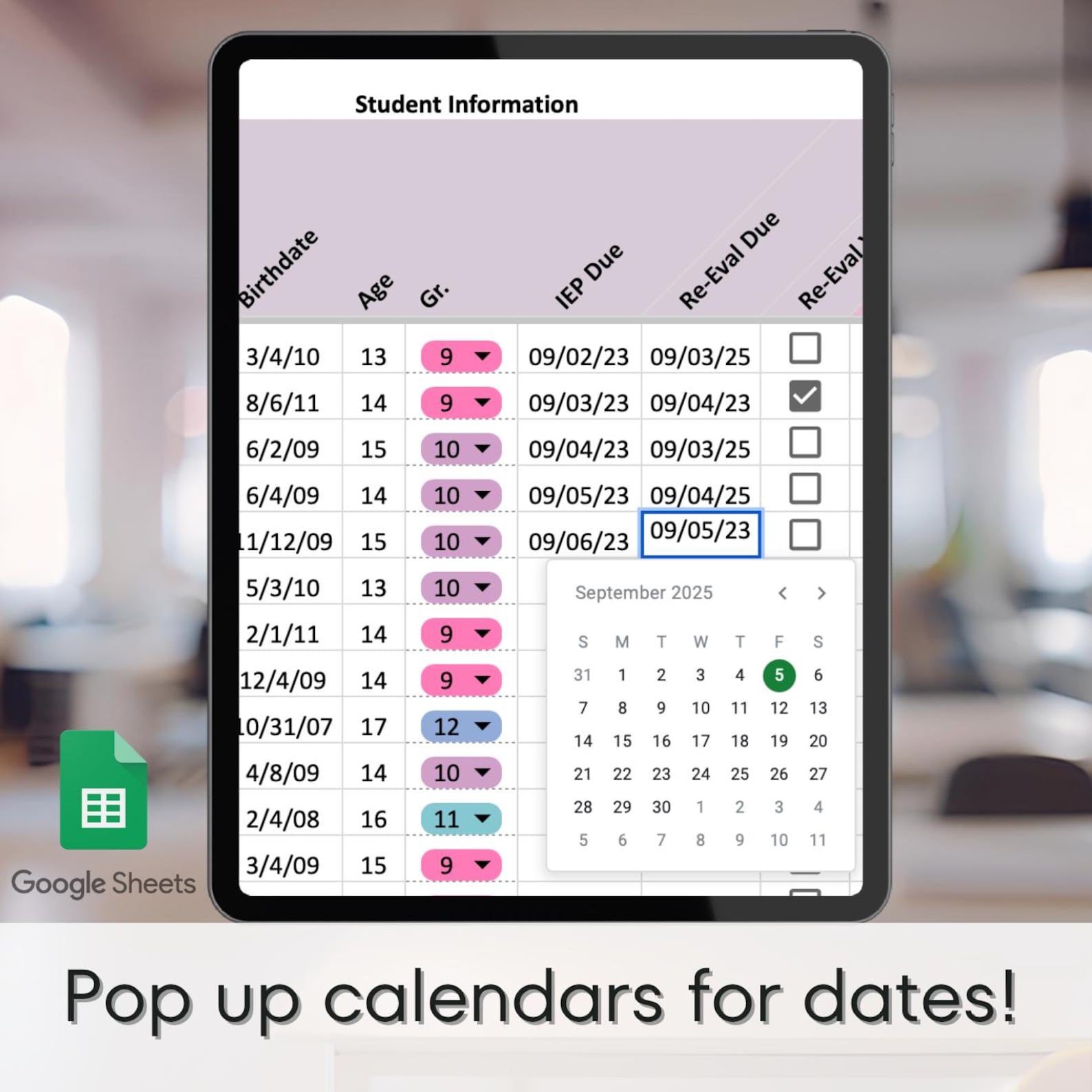 IEP Caseload Tracker Google Sheets | Special Education Meeting Planner ...