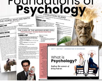 Foundations of Psychology Unit, Interactive Lessons Bundle (Digital Download)