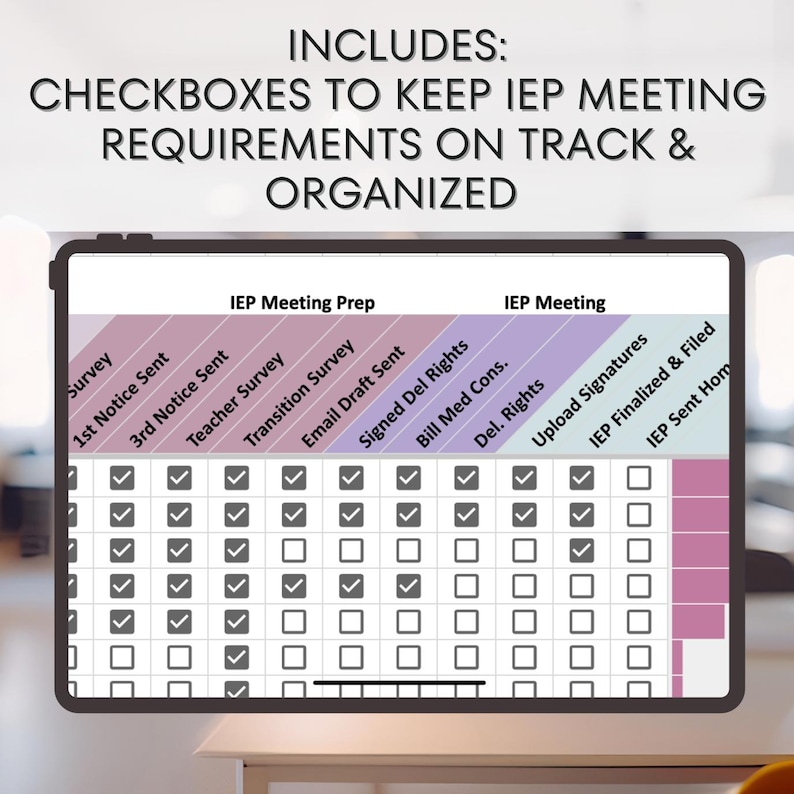 IEP Caseload Tracker Google Sheets | Special Education Meeting Planner ...