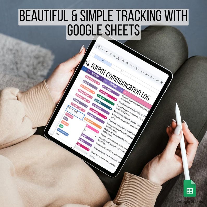 Teacher Communication Log | Editable Google Sheets | Parent Contact ...