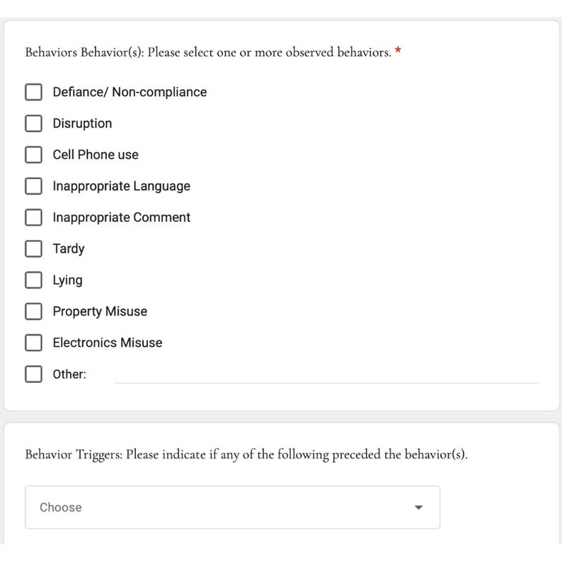 Student behavior tracking form for iep fba bip progress monitoring etsy