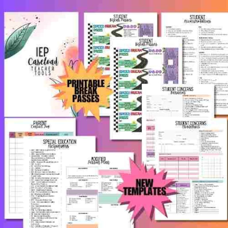 IEP Teacher Planner: Special Education Printable Planning Sheets (PDF ...