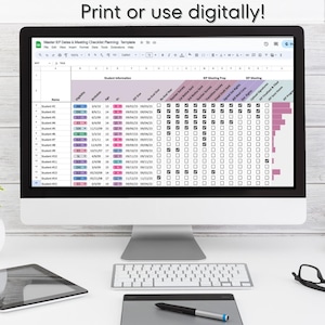 iep tracker, special education spreadsheet, teacher planner, iep meeting planner, google sheets template, iep data tracker, editable spreadsheet, progress monitoring, sped organization, teacher organization, iep progress tracker, iep template, digital teacher planner