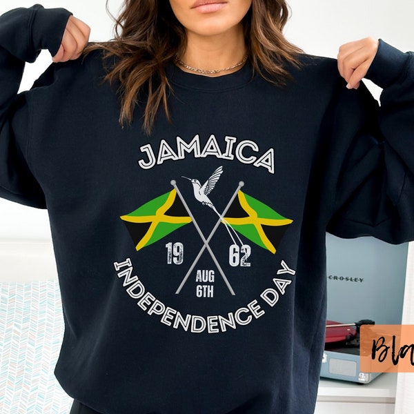 Jamaica independence day celebration unisex sweatshirt, Jamaica flag colors sweater, black green gold top, patriotic jamaican, Jamaica Pride