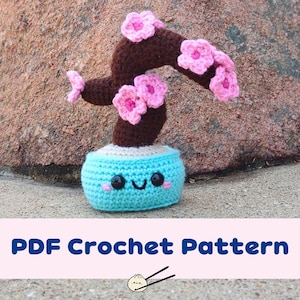 Cherry Blossom Bonsai Crochet Pattern Bonsai Tree Amigurumi Pattern Crochet Tree Cherry Blossom Decor Cute Birthday Gift Sakura Crochet