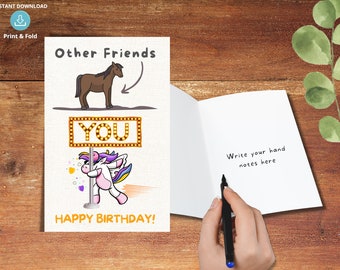 Best Friend Happy Birthday Card Funny, PRINTABLE/TEXT/EMAIL, Instant download