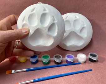 Paw Ornament Kit: Paint Your Own Pet paw, Kids Arts and Crafts.