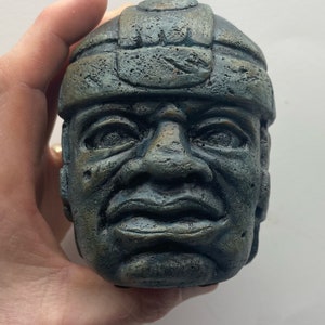 Olmec Head Sculpture Mexico Mexican art Olmec Small sculpture Educational reference Art Home decoration Unique gift image 9