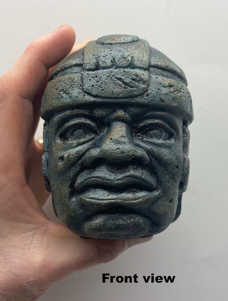 Olmec Head Sculpture Mexico Mexican art Olmec Small sculpture Educational reference Art Home decoration Unique gift image 9