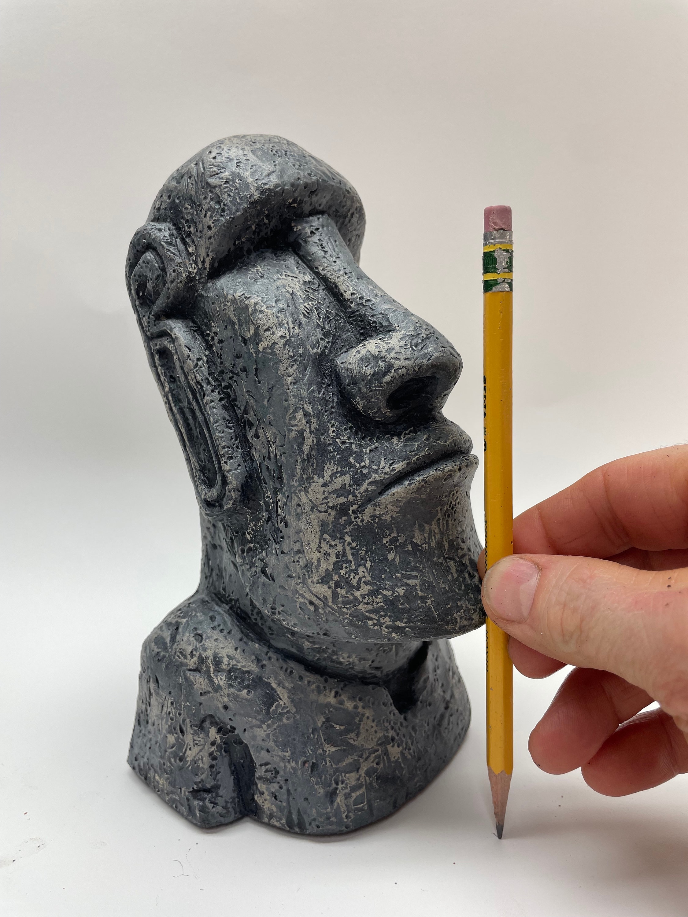 Easter Island Head Replica: Moai Sculpture, Polynesian Decor, Art