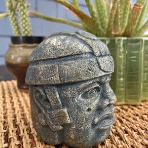 Olmec Head Sculpture Mexico Mexican art Olmec Small sculpture Educational reference Art Home decoration Unique gift image 4