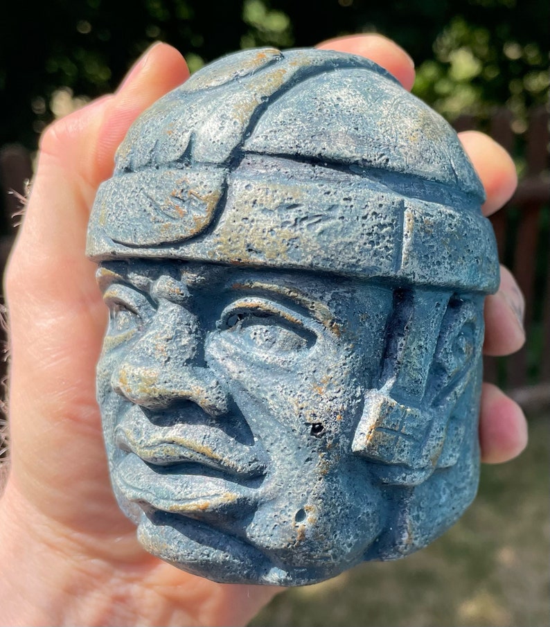 Olmec Head Sculpture Mexico Mexican art Olmec Small sculpture Educational reference Art Home decoration Unique gift image 8
