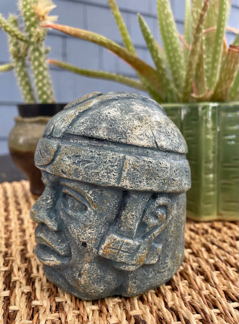 Olmec Head Sculpture Mexico Mexican art Olmec Small sculpture Educational reference Art Home decoration Unique gift image 3