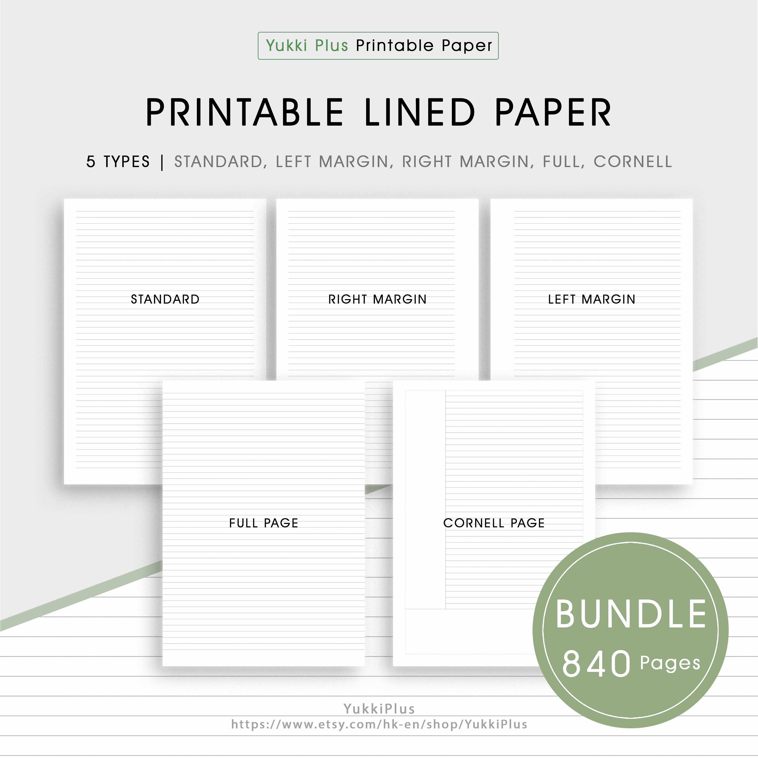 NEW! Printable Lined Pages / Lined Sheets / Lined Notes / Writing Paper ...