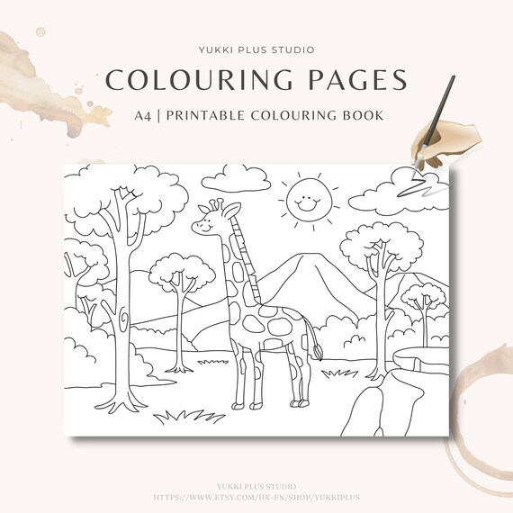 kids coloring book 85 pages pdf cartoon coloring pages etsy